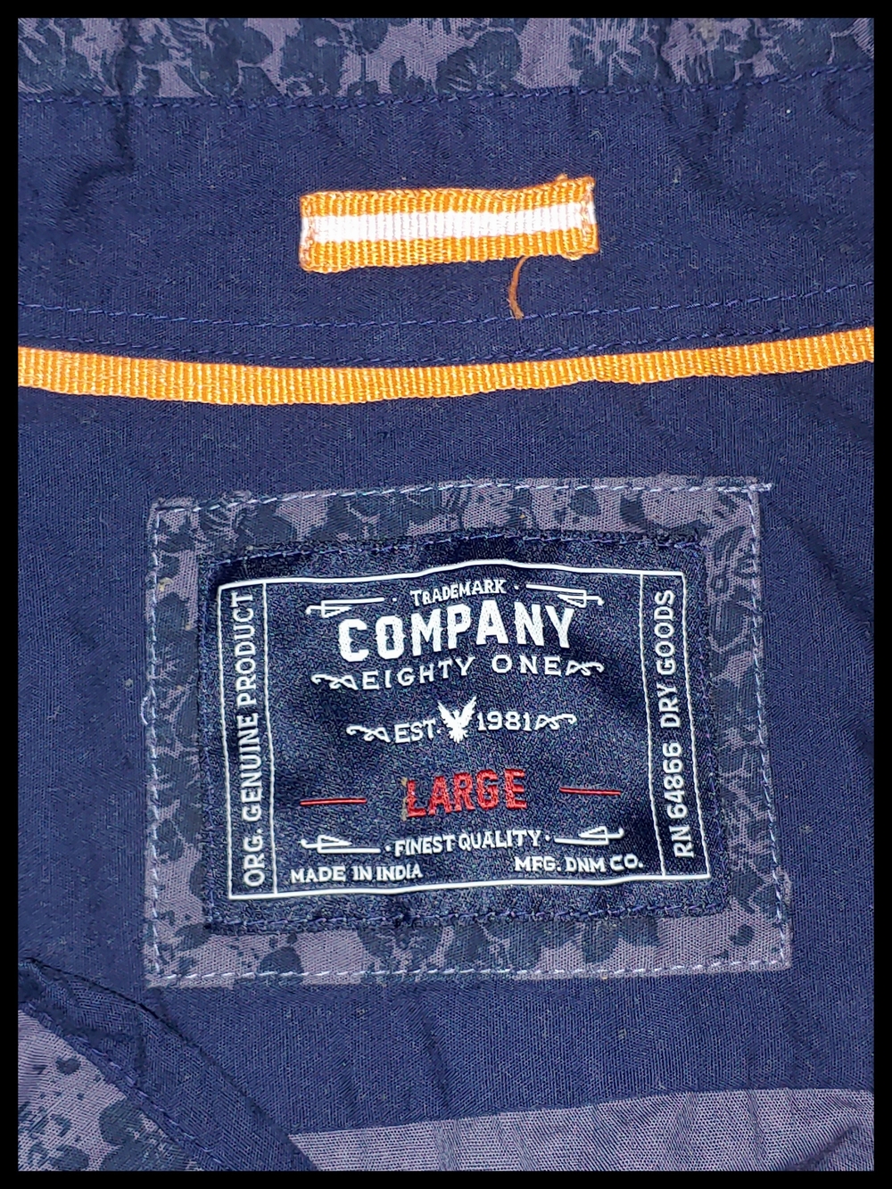 Company 81 Short-Sleeve Blue Button-Up Shirt Large - Picture 5 of 6
